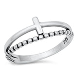 Keep Faith Christ Rope Cross Cute Ring New .925 Sterling Silver Band Sizes 5-10