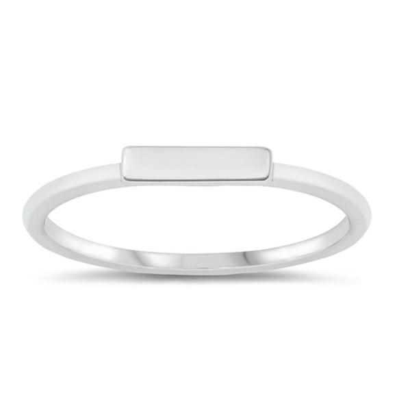 Simple Stacking Bar Cute Polished Ring New .925 Sterling Silver Band Sizes 4-10