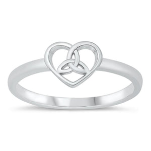 Celtic Interlocking Hearts Love Knot Ring .925 Sterling Silver Band Sizes 5-10