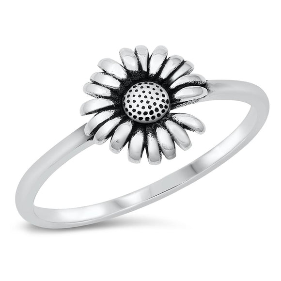 She Loves Me Not Sunflower Cute Ring New .925 Sterling Silver Band Sizes 4-10