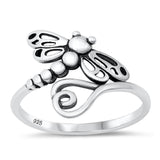 Happiness Dragonfly Hope Change Love Ring .925 Sterling Silver Band Sizes 5-10