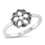 Orchid Flower Beauty Strength Promise Ring .925 Sterling Silver Band Sizes 5-10