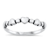 Hearts & Dots Cute Vintage Love Ring New .925 Sterling Silver Band Sizes 4-10