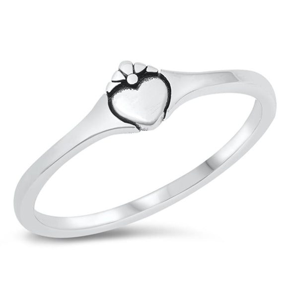 Simple Vintage Heart Love Unique Ring New .925 Sterling Silver Band Sizes 4-10