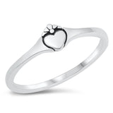 Simple Vintage Heart Love Unique Ring New .925 Sterling Silver Band Sizes 4-10