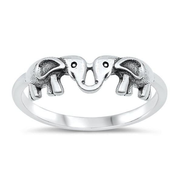 Elephant Memory Love Polished Ring New .925 Sterling Silver Band Sizes 4-10