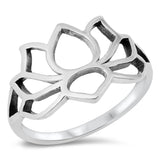 Lotus Flower Purity Rebirth Promise Ring .925 Sterling Silver Band Sizes 5-10