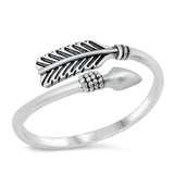 Cute Native Arrow Feather Spoon Ring New .925 Sterling Silver Band Sizes 4-10
