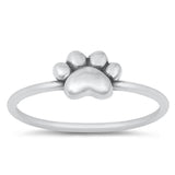 Paw Print Dog Cat Animal Wholesale Ring New .925 Sterling Silver Band Sizes 4-10