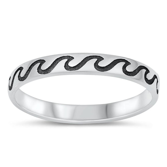 Original Wave Ocean Wholesale Ring New .925 Sterling Silver Band Sizes 4-10