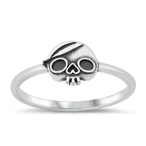 Skull Head Cap Heart Mortality Ring New .925 Sterling Silver Band Sizes 4-10