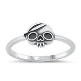 Skull Head Cap Heart Mortality Ring New .925 Sterling Silver Band Sizes 4-10