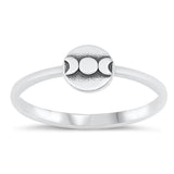 Moon Phase Lunar Cycle Unique Ring New .925 Sterling Silver Band Sizes 4-10