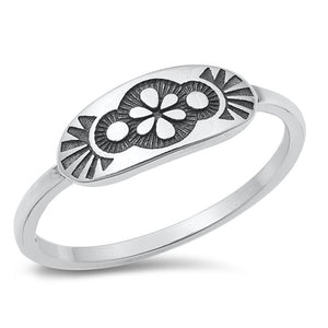 Native Flower Design Beautiful Ring New .925 Sterling Silver Band Sizes 4-10