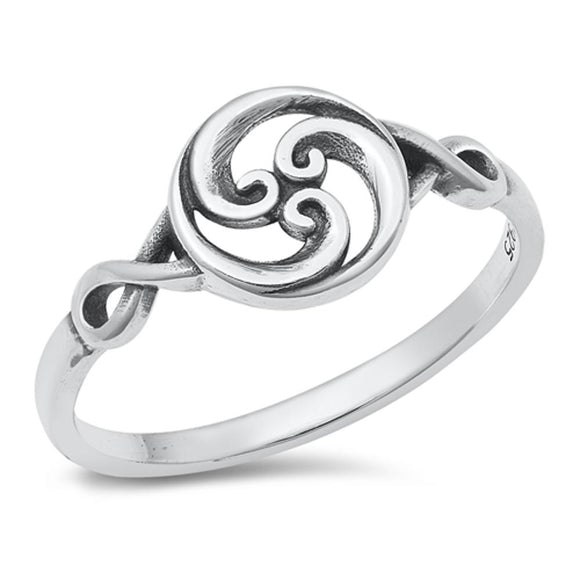 Celtic Spiral Sun Infinity Fashion Ring New .925 Sterling Silver Band Sizes 4-10