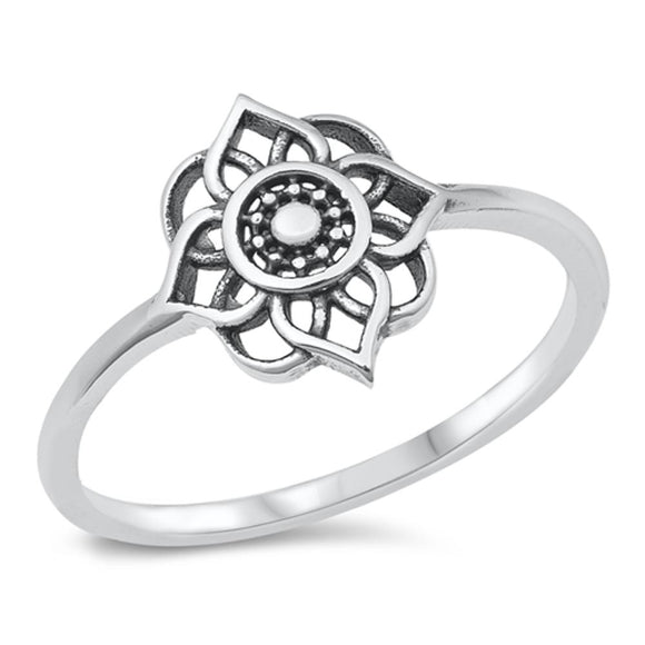 Mandala Universe Circle Classic Ring New .925 Sterling Silver Band Sizes 4-10