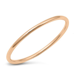 Thin Rose Gold-Tone Plated Beautiful Ring .925 Sterling Silver Band Sizes 3-10