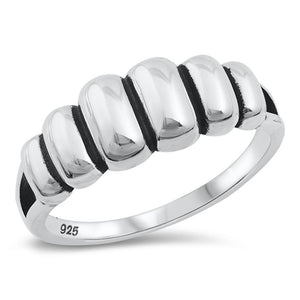 Unique Fashion Artistic Bali Chunk Ring New .925 Sterling Silver Band Sizes 5-10