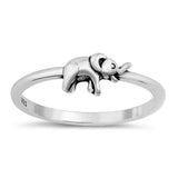 Cute Simple Elephant Polished Ring New .925 Sterling Silver Band Sizes 4-10