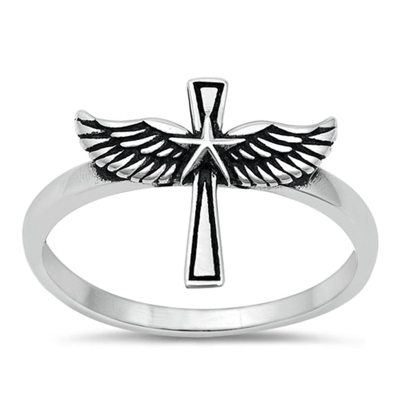 Guardian Angel Protection Classic Ring New .925 Sterling Silver Band Sizes 4-10