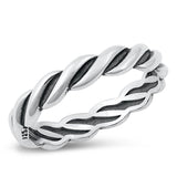 Twisted Rope Unique Vintage Fashion Ring .925 Sterling Silver Band Sizes 5-10