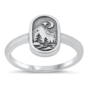 Nature Scene Outdoor Beautiful Ring New .925 Sterling Silver Band Sizes 4-10