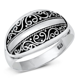 Bali Heart Chunk Fashion Wholesale Ring New .925 Sterling Silver Band Sizes 6-9