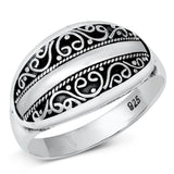 Bali Heart Chunk Fashion Wholesale Ring New .925 Sterling Silver Band Sizes 6-9