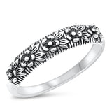 Forget Me Not Flowers Beautiful Ring New .925 Sterling Silver Band Sizes 4-10