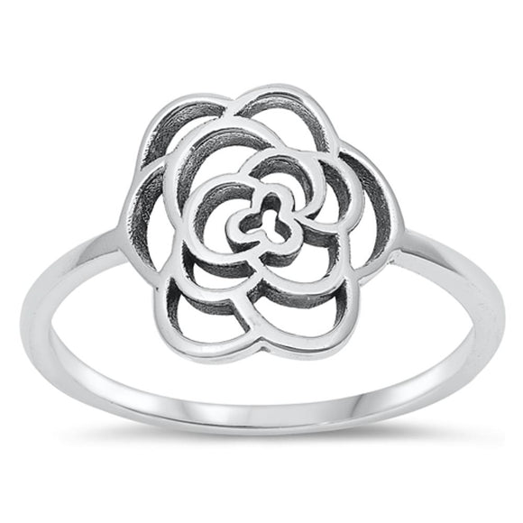 Rose Beautiful Romance Admiration Ring New .925 Sterling Silver Band Sizes 4-10