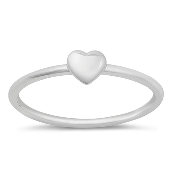 Simple Heart Affection Love Cute Ring New .925 Sterling Silver Band Sizes 4-10