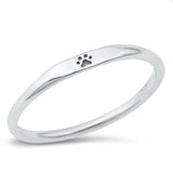 Thin Stacking Paw Print Beautiful Ring New .925 Sterling Silver Band Sizes 4-10