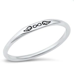 Infinity Guardian Angel Wings Fashion Ring .925 Sterling Silver Band Sizes 4-10