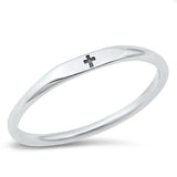 Thin Stacking Cross Beautiful Ring New .925 Sterling Silver Band Sizes 4-10