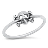 Skull and Crossbones Knights Crusading Ring .925 Sterling Silver Band Sizes 4-10