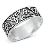 Vintage Celtic Knot Polished Ring New .925 Sterling Silver Band Sizes 6-12