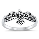 Celtic Eagle Hawk Falcon Unique Ring New .925 Sterling Silver Band Sizes 6-12