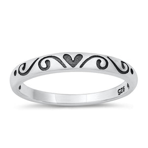 Heart Love Swirl Forever Wholesale Ring New .925 Sterling Silver Band Sizes 4-10