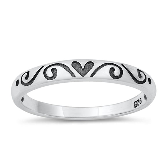 Heart Love Swirl Forever Wholesale Ring New .925 Sterling Silver Band Sizes 4-10