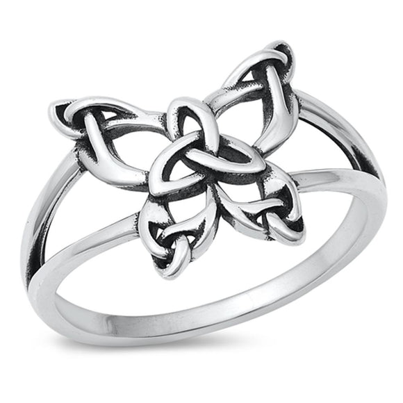 Celtic Knot Butterfly Love Classic Ring New .925 Sterling Silver Band Sizes 4-10