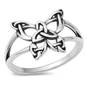 Celtic Knot Butterfly Love Classic Ring New .925 Sterling Silver Band Sizes 4-10