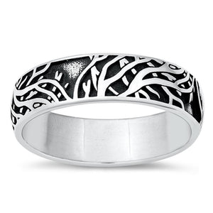 Tree Branches Forest Classic Ring New .925 Sterling Silver Band Sizes 5-10