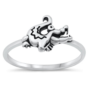 Alligator Gator Spirit Animal Cute Ring New .925 Sterling Silver Band Sizes 4-10