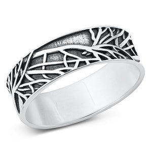 Tree Branches Forest Wild Classic Ring New .925 Sterling Silver Band Sizes 5-10