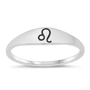 Sterling Silver Leo Zodiac Ring