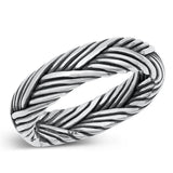 Sterling Silver Fan Braided Band