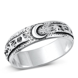 Sterling Silver Moon Ring