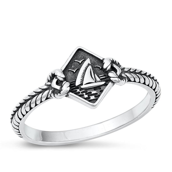 Sterling Silver Sailboat Ring