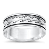 Sterling Silver Mountain Wave Ring