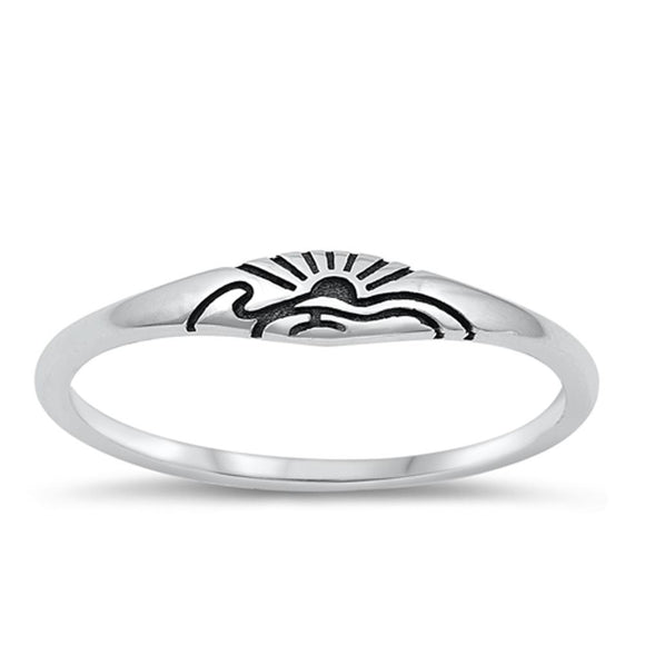 Sterling Silver Sun Waves Beach Ring